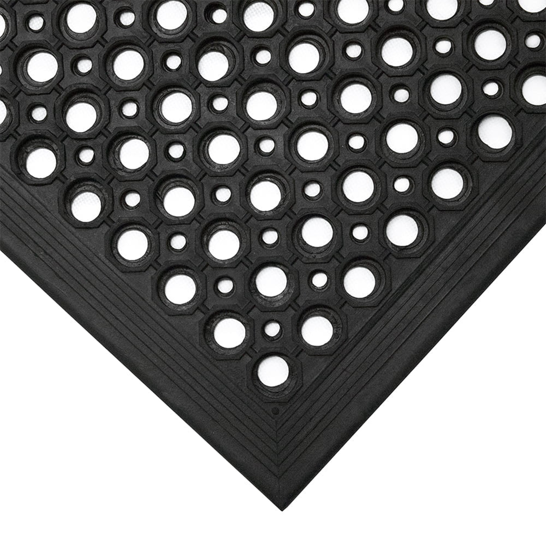Anti Fatigue Rubber Mat Black 3x5 Ft (90x150cm)