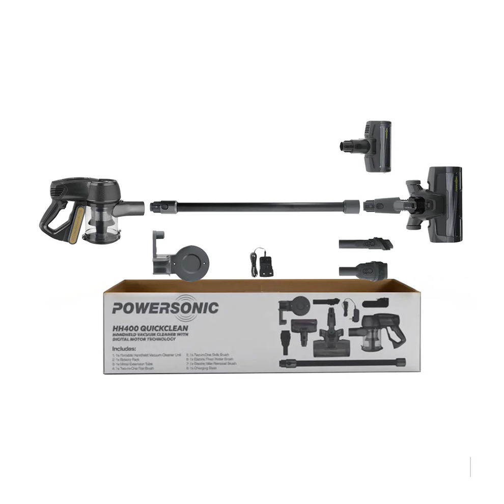 POWERSONIC Cordless Vacuum Cleaner – Gunmetal & Gold