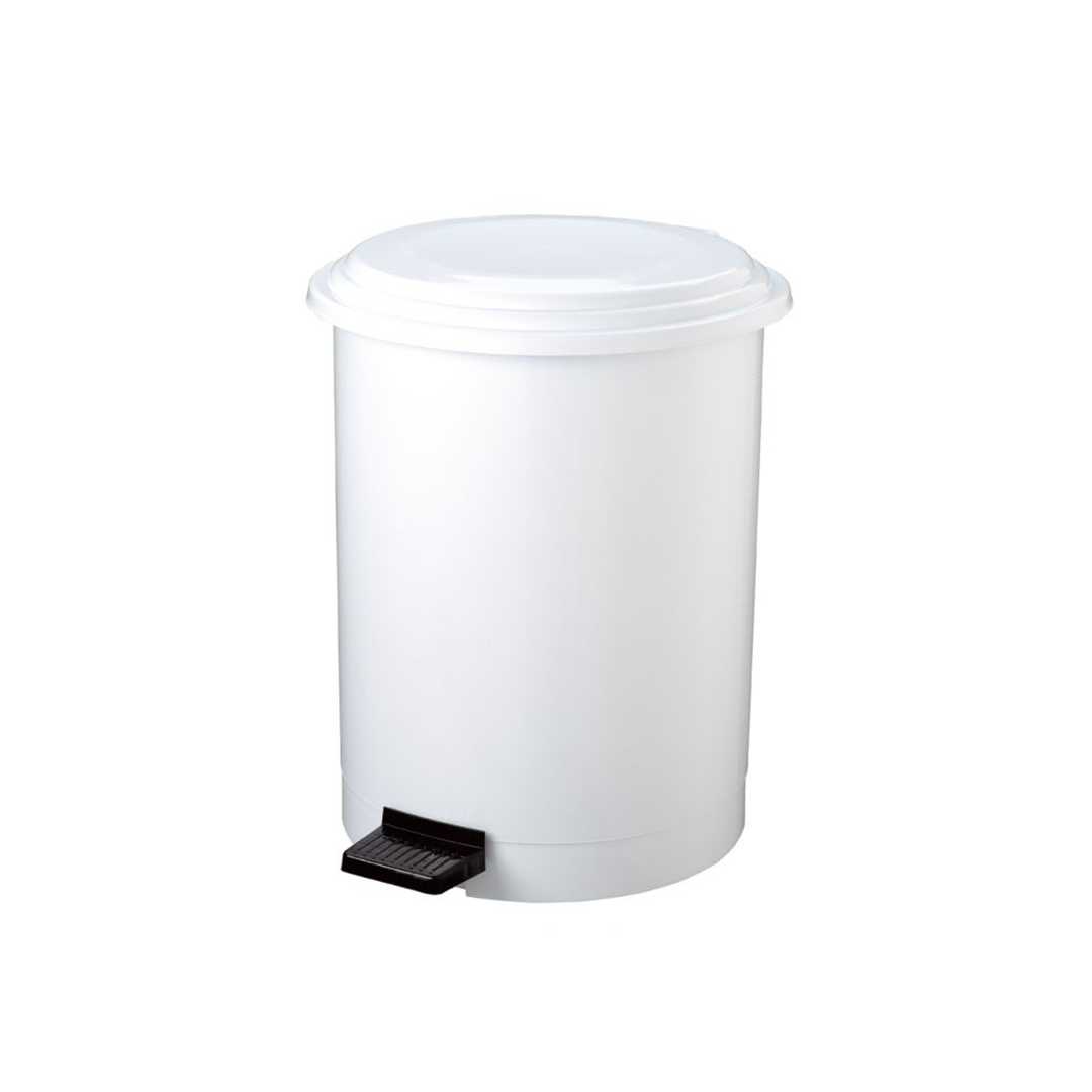 Plastic Pedal Bin White — 20 Ltr