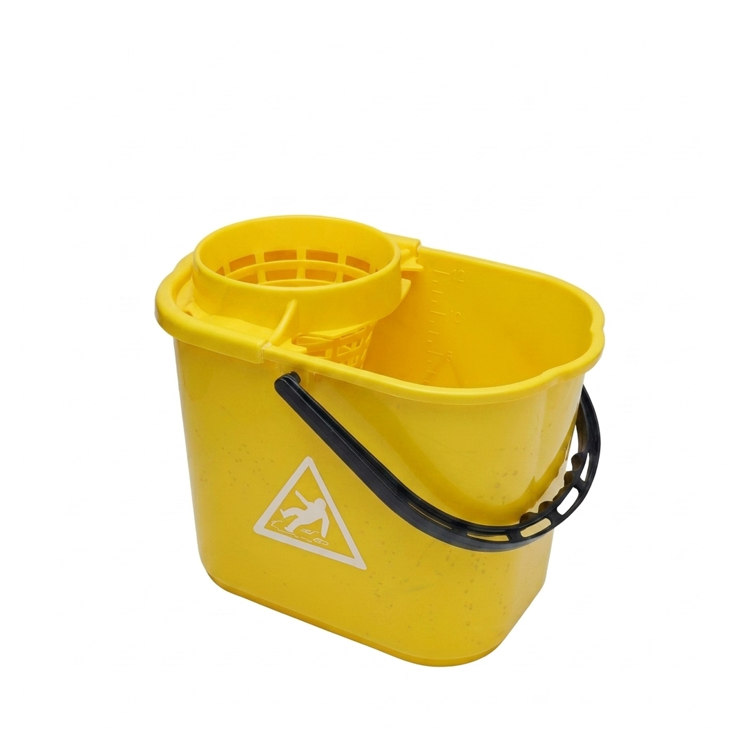 Socket Mop Bucket Yellow — 12 Ltr
