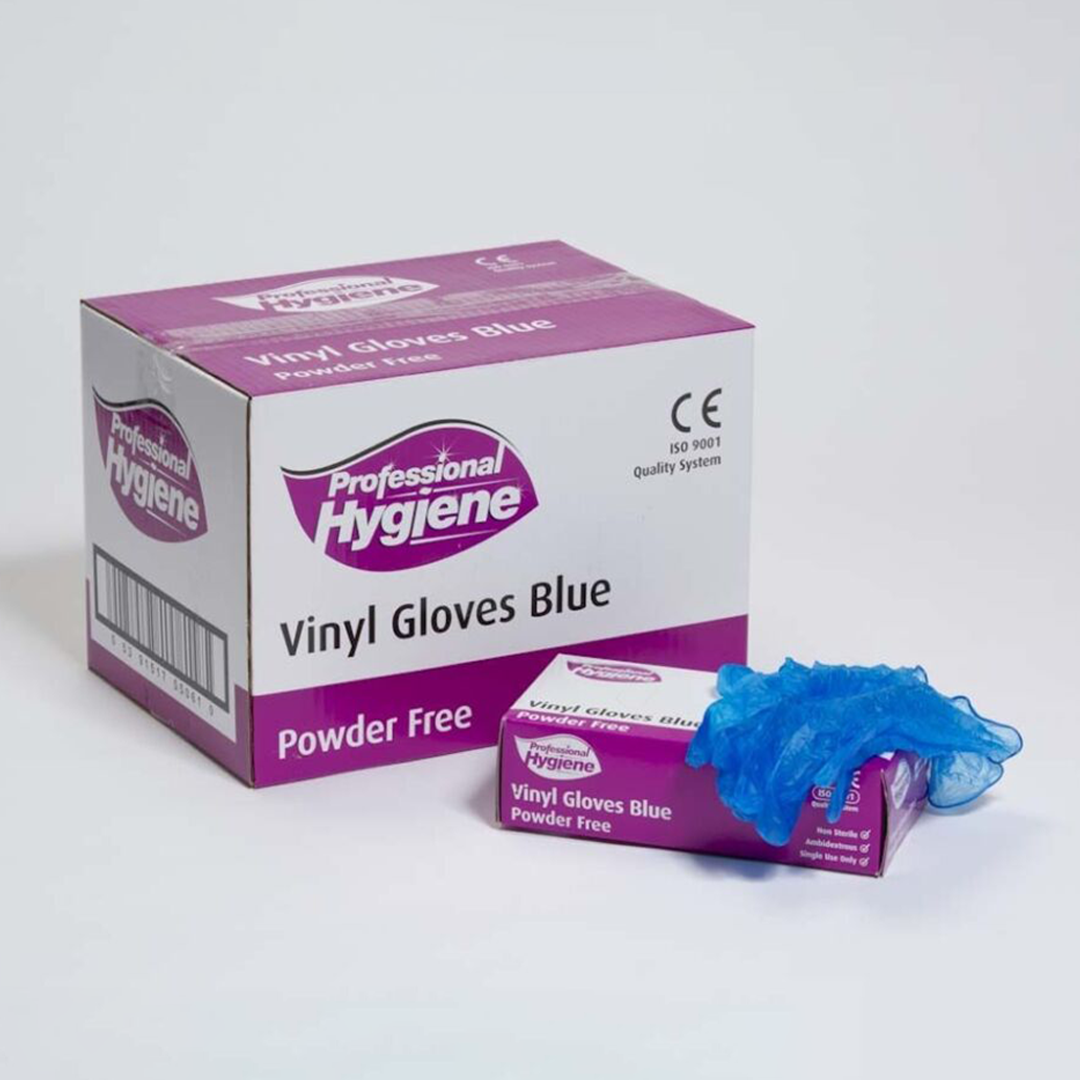 Gloves Vinyl Powder Free (100) Blue - Medium